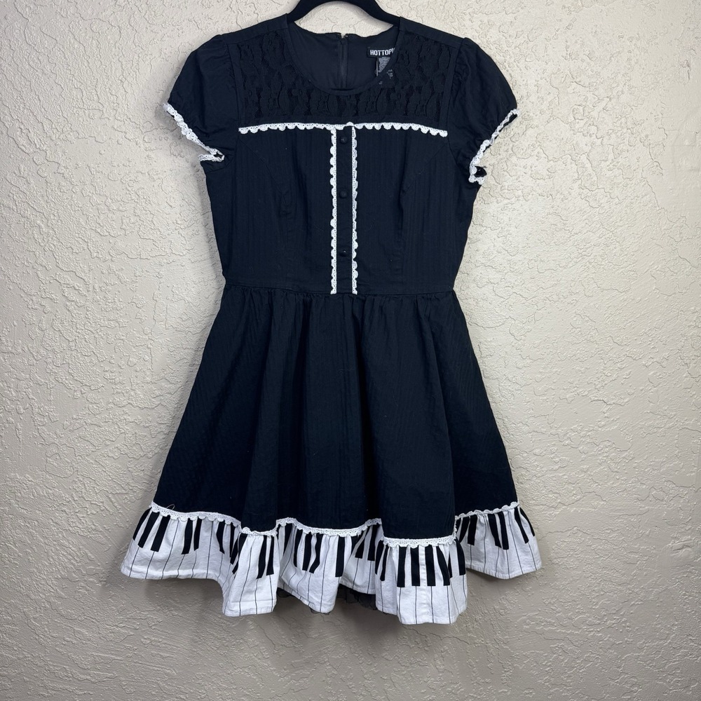 Hot Topic Coquette Whimsigoth Dress Jr Large Piano Keys Lace Ruffle Petticoat
